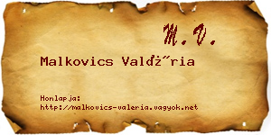 Malkovics Valéria névjegykártya