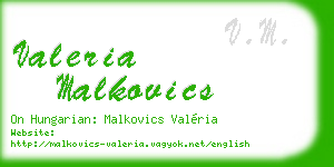 valeria malkovics business card
